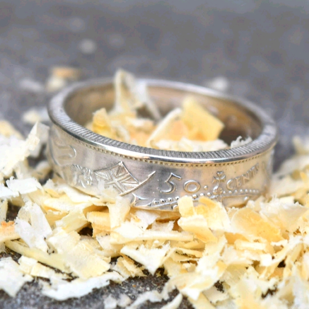 NEW Handmade 1944 Canadian 50 Cent Ring